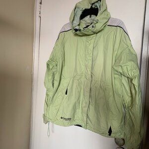 COLUMBIA 365 Vertex LIME NEON HOODED Y2K JACKET WOMENS SIZE XL